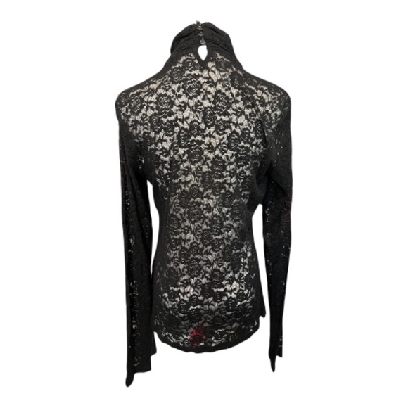 🆕 ✨ NWT Patty Boutik Black Lace High Neck Long Sleeve Blouse | Size XL - Picture 4 of 8